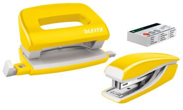 LEITZ Locher/Hefter NeXXt WOW 5561 5561-20-16 gelb, Bundle 10 Blatt