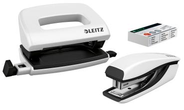 Leitz locher/hefter nexxt wow 5561 55612001 perlweiss, bundle 10 blatt - Leitz-55612001-4002432100781