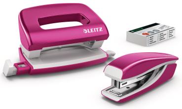 LEITZ Locher/Hefter NeXXt WOW 5561 55612023 pink, Bundle 10 Blatt