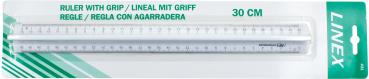 LINEX Lineal mit Griffleiste 30cm 100412017 weiss