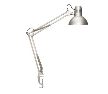 MAUL Tischleuchte MAULstudy 8230595 silber, E27, Klemmfuss