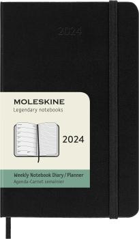 MOLESKINE Wochen-Notizkalender 2024 56598856699 schwarz, 1W/S, HC, P/A6