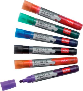 Nobo liquid ink marker blister 1901419 6 farben - Nobo-1901419-5028252139663