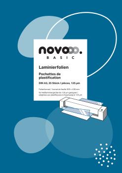 NOVOOO Laminierfolie A3 47110000 glanz, 125my 25 Stück