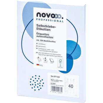 Novooo etiketten 48.5x25.4mm 67144 weiss 4000 stück - Novooo-67144-9010729040615