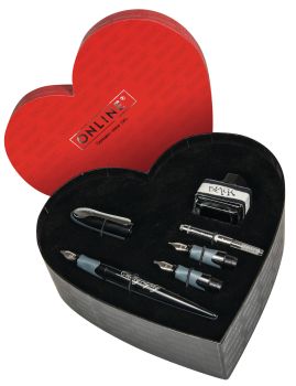 Online calligraphy set air 1.4mm 10033 heart box - Online-10033-4014421100337
