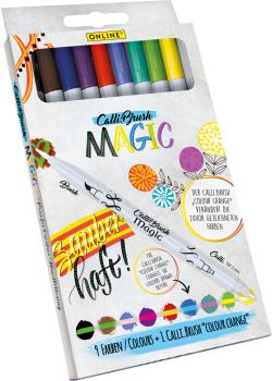 Online set 9+1 calli brush magic 19137 5 farben double tip, 2mm - Online-19137-4014421191373
