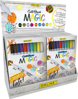 Online set 9+1 calli brush magic 19138/12 5 farben double tip, 2mm - Online-19138-12-4014421191380