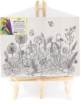ONLINE Artist Leinwand Set Flowers 61041/3 inkl. 6 Brushpens 30x23cm