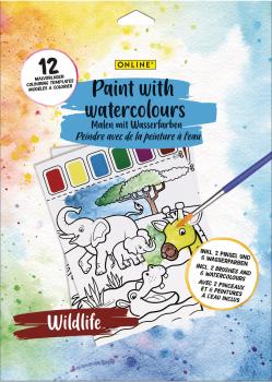 ONLINE Malset Wasserfarbe 61046/6 Wildlife 12 Stück