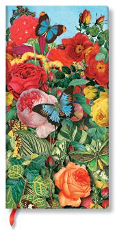 PAPERBLANKS Notizbuch Schmetterlingsgarten PB5451-1 90×180mm, liniert, 176 S.