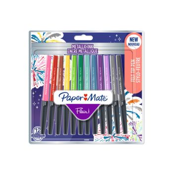 PAPERMATE Faserschreiber Flair 0.7mm 2137362 Metallic 12 Stück