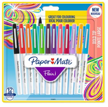 Papermate faserschreiber flair 1.2mm 2138474 bold, ass. 12 stück - Papermate-2138474-3026981384745