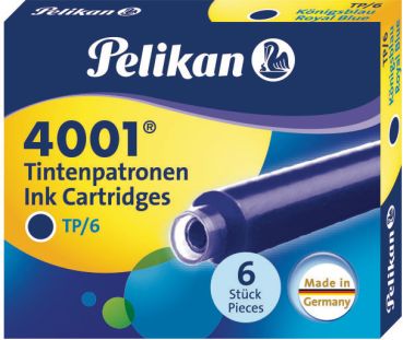 Pelikan tinte 4001 tp/6 301176 königsblau, löschbar 6 stück - Pelikan-301176-4012700301178
