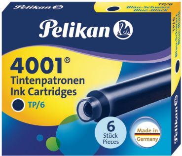 Pelikan tinte 4001 tp/6 301184 blauschwarz 6 stück - Pelikan-301184-4012700301185