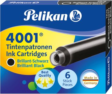 Pelikan tinte 4001 tp/6 301218 brillantschwarz 6 stück - Pelikan-301218-4012700301215