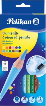 Pelikan buntstifte mit radierer 700689 12 farben - Pelikan-700689-4012700700681