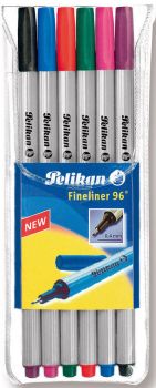 Pelikan fineliner 0,4mm 96/6 6 farben, etui - Pelikan-96-6-4012700940650