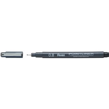 Pentel fineliner pigment 0.8mm s20p-8a pointliner schwarz - Pentel-s20p-8a-0884851041937