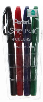 Pentel faserschreiber sign pen 2.0mm s524 4-farbig ass. - Pentel-s524-3474377352876