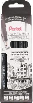 Pentel pointliner pigment fine ys20p-5f schwarz 5 stück - Pentel-ys20p-5f-7610924170159