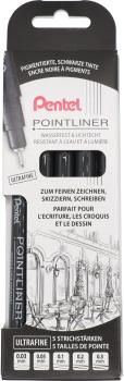 Pentel pointliner pigment ultrafine ys20p-5uf schwarz 5 stück - Pentel-ys20p-5uf-7610924170166