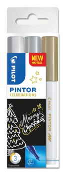Pilot marker pintor x-mas s3/0537526 gold, silber, weiss 3 stück - Pilot-s3-0537526-3131910537526