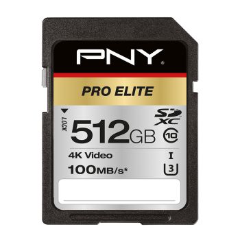 PNY Pro Elite 512GB SDXC Card P-SD512U3100PRO-GE R100MB/s W90MB/s