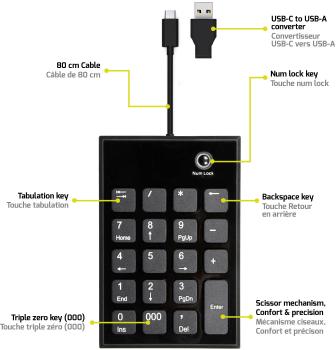 Port numeric keypad wired 900801 usb-c/usb-a, pc/mac - Port-900801-3567049008017-03.jpg