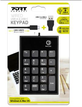 Port numeric keypad wired 900801 usb-c/usb-a, pc/mac - Port-900801-3567049008017-05.jpg
