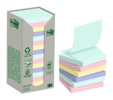 POST-IT Green Z-Notes 76x76mm R330-1RPT Recycling, 100 Blatt 16 Stück