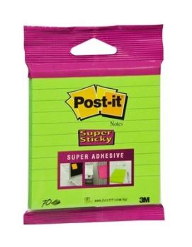 Post-it block super sticky 100x100mm xl-ll grün, 70 bl., liniert, hängbar - Post-it-xl-ll-4046719287604