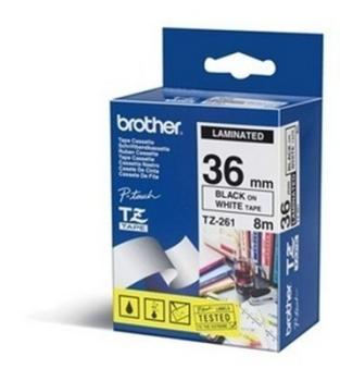 PTOUCH Band, laminiert schwarz/weiss TZe-261 PT-3600 L 8m/B 36 mm