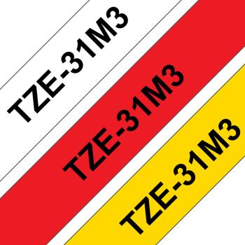 Ptouch bänder tz-231/tz-431/tz-631 tze-31m3 weiss/rot/gelb 12 mm - Ptouch-tze-31m3-4977766697989-03.jpg