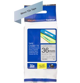 PTOUCH Flexit.lam.schwarz/matt-silber TZe-M961 zu PT-550 36 mm