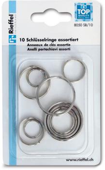 Rieffel switzerland schlüsselringe 8050 sb/10 ass. ass. 10 stück - Rieffel-switzerland-8050-sb-10-ass-7640115314161