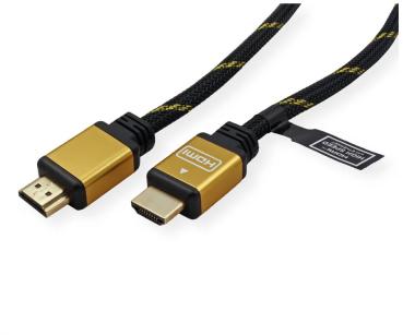 Roline hdmi high speed kabel, eth. 11.04.5501 gold, st/st, 2160p, 3d 1m - Roline-11.04.5501-7611990193431-02.jpg