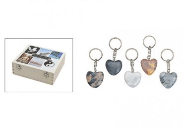 Roost schlüsselanhänger marmor 3cm 10010113 herz, 2 farben ass. - Roost-10010113-4007698101138