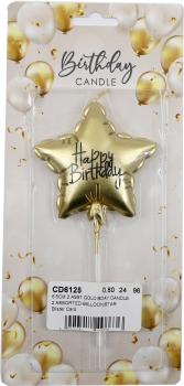 Roost kerze happy birthday cd6125 gold, assortiert - Roost-cd6125-5024418498636