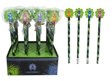 ROOST Bleistift Pfau PFRE-001 Radiergummi, 4 ass.