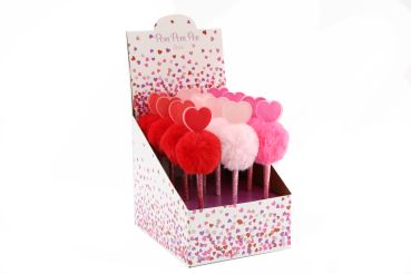 ROOST Kugelschreiber ST7236 Herz Pompom