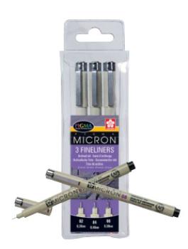 Sakura pigma micron set poxsdk3 0,3/0,4/0,5mm 3 stück - Sakura-poxsdk3-8710141132417