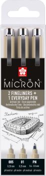 Sakura pigma micron set poxsdk3ur 0,2/0,25mm/pn 3 stück - Sakura-poxsdk3ur-8712079423919