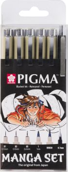 Sakura manga pigma set poxsdkman6 3xmic/1xgraph/1xbru/1xpenc - Sakura-poxsdkman6-8712079397609