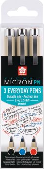 Sakura pigma micron pn poxsdkpn3a everyday, 3 office farben - Sakura-poxsdkpn3a-8712079409395