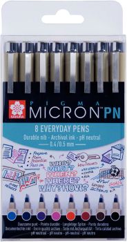 Sakura pigma micron pn poxsdkpn8 everyday, 8 farben - Sakura-poxsdkpn8-8712079409388