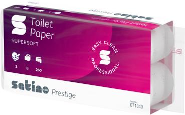 SATINO Toilettenpapier Satino Prestig 572051 3-lagig, 8 Rollen à 250 Blatt
