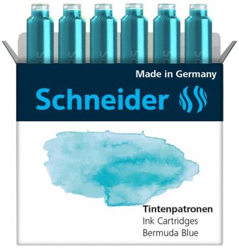 Schneider tintenpatronen 166134 bermuda blue 6 stk. - Schneider-166134-4004675147592