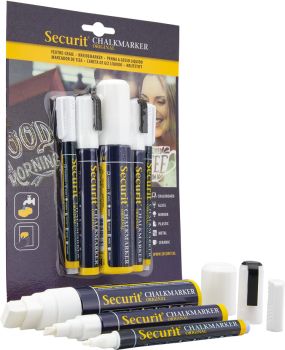 Securit kreidestift 1-15mm blsmamixv5wt weiss, assortiert 5 stück - Securit-blsmamixv5wt-8718226496263