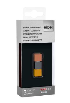 SIGEL SuperDym-Magnete Strong 11mm BA724 titangrau,kupfer,gold 3 Stück